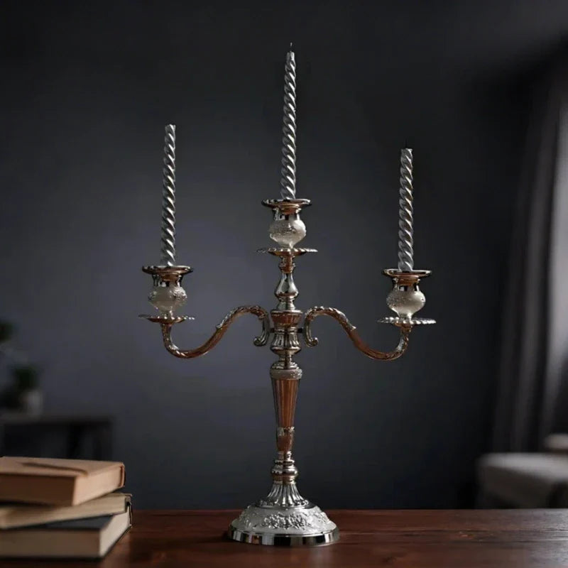 European Gold-Finish Candelabra for Taper Candles