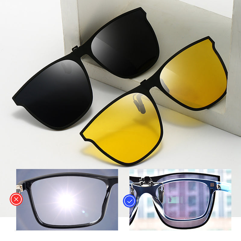 Polarized Clip-On Folding Sunglasses for Enhanced UV Protection