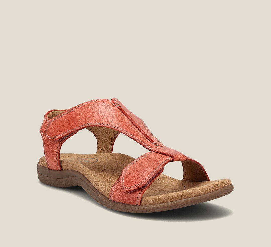 Orthopedic Leather T-Strap Sandals with EVA Sole
