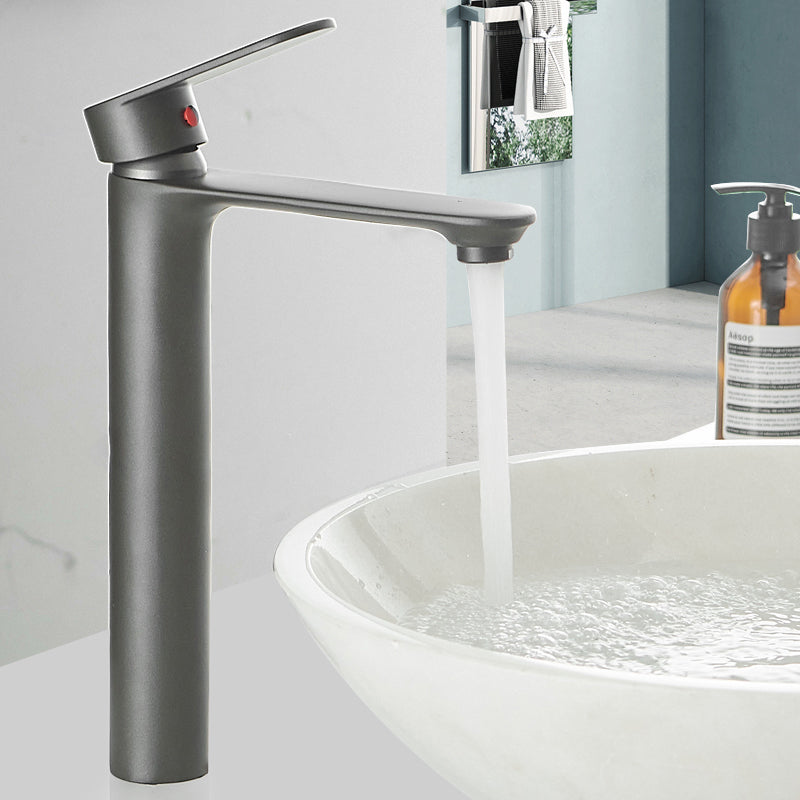 Monochrome Brass Lever Handle Bathroom Sink Faucet