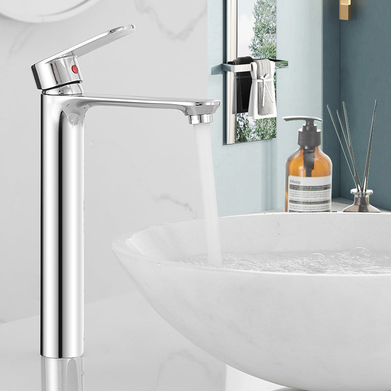 Monochrome Brass Lever Handle Bathroom Sink Faucet