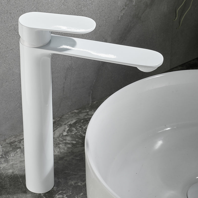 Monochrome Brass Lever Handle Bathroom Sink Faucet