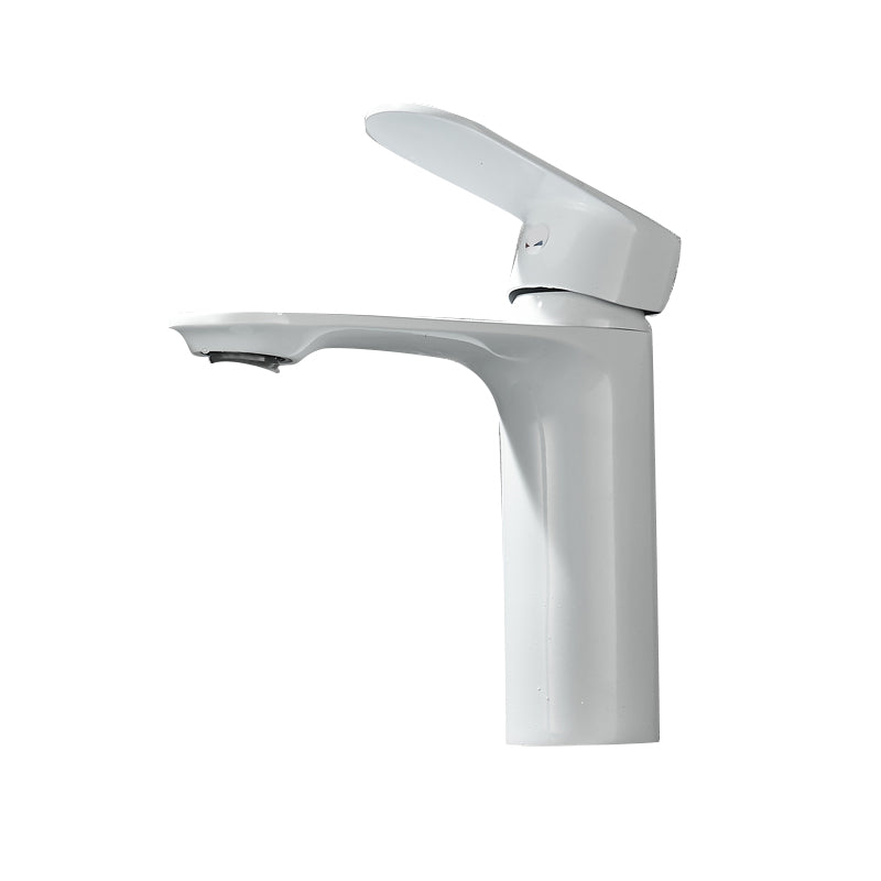 Monochrome Brass Lever Handle Bathroom Sink Faucet
