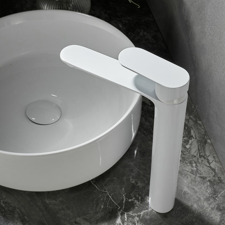 Monochrome Brass Lever Handle Bathroom Sink Faucet