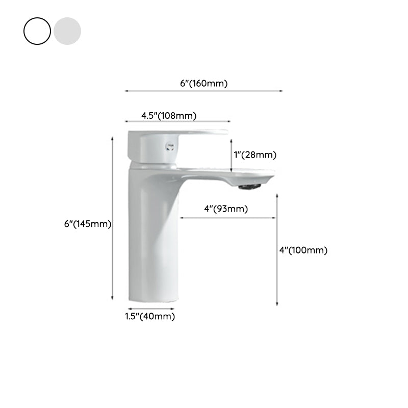 Monochrome Brass Lever Handle Bathroom Sink Faucet