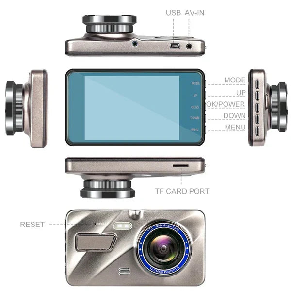 Front and Rear Night Vision Dash Cam for Cars
