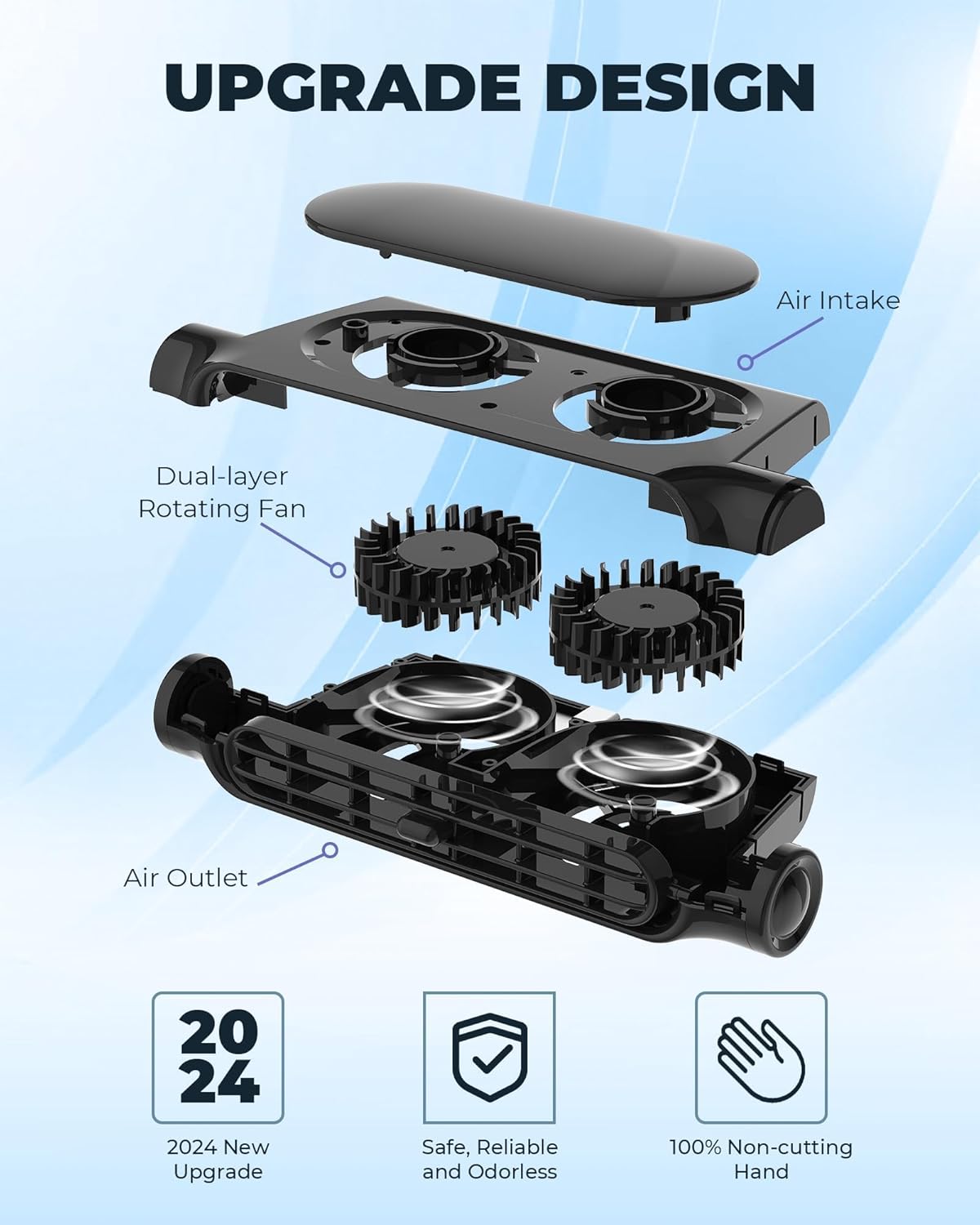 3-Speed USB Car Fan with Headrest Mount – Buy 1 Get 1 Free