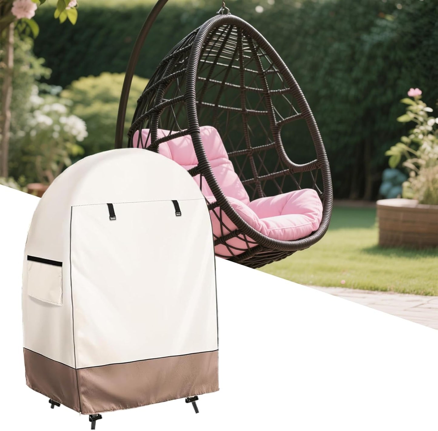 Waterproof Egg Chair Protector with Dual Zippers