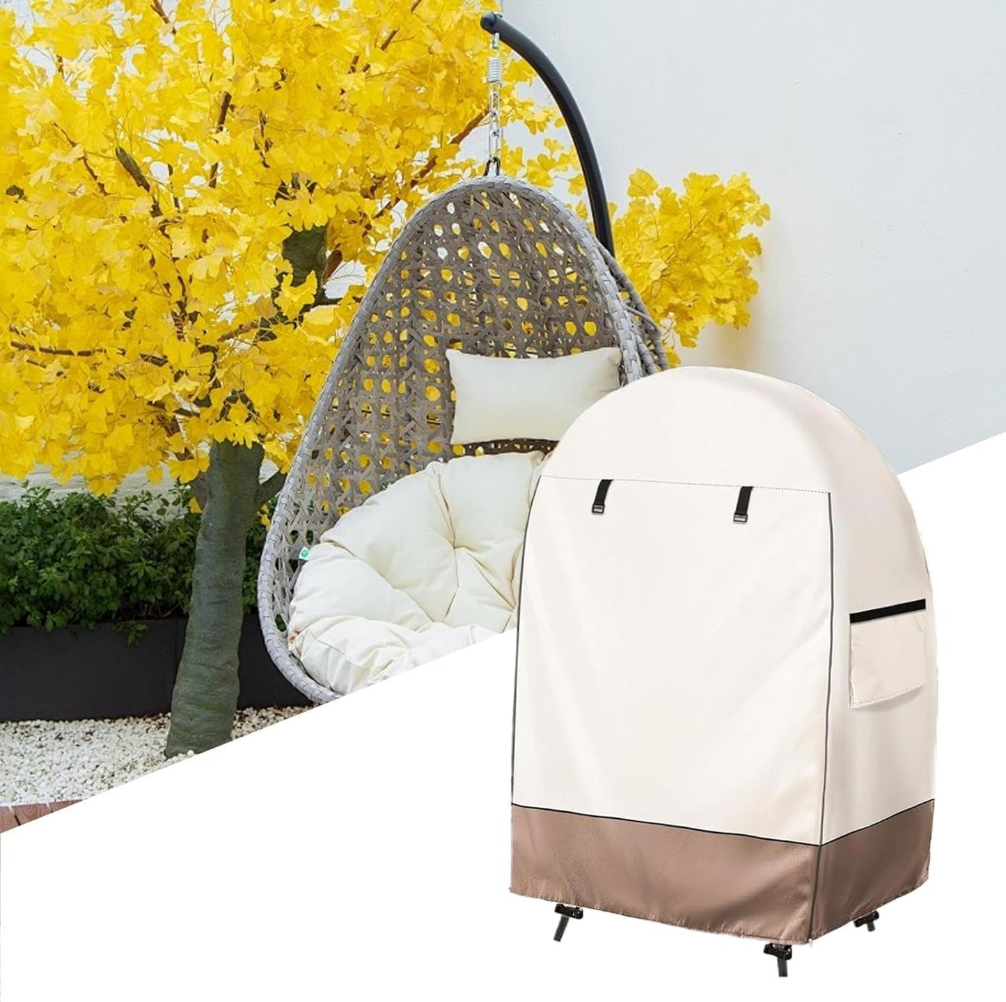 Waterproof Egg Chair Protector with Dual Zippers
