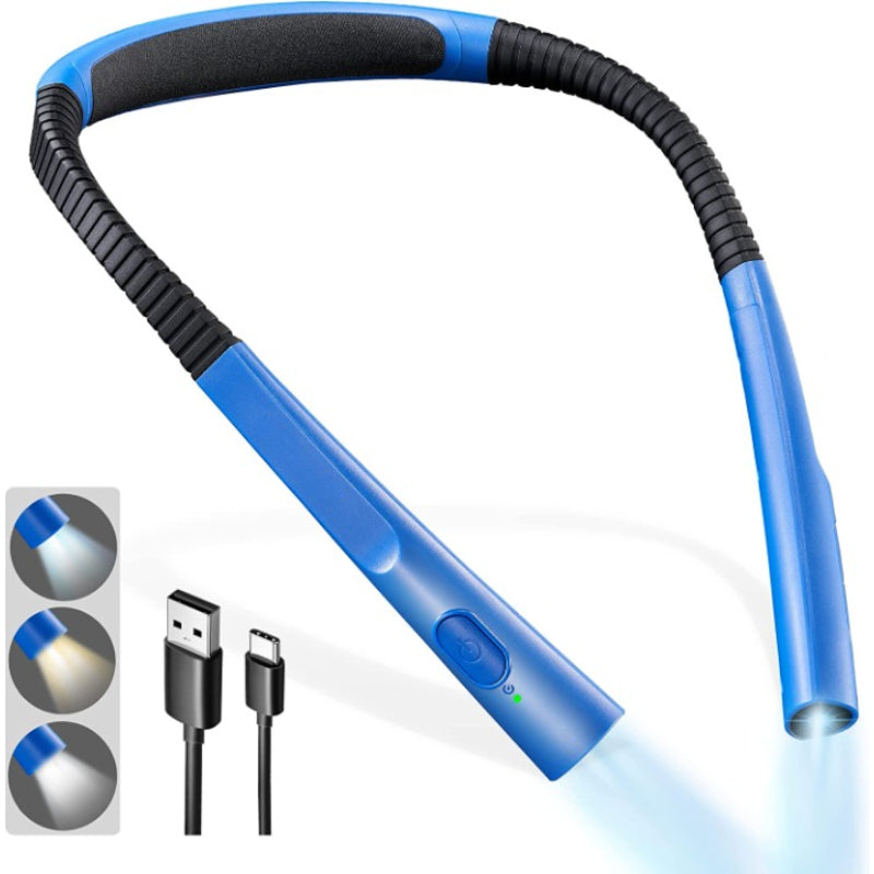LED Neck Light for Reading in Bed, Adjustable Brightness & Colors, Flexible Arms