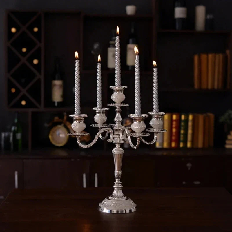 European Gold-Finish Candelabra for Taper Candles