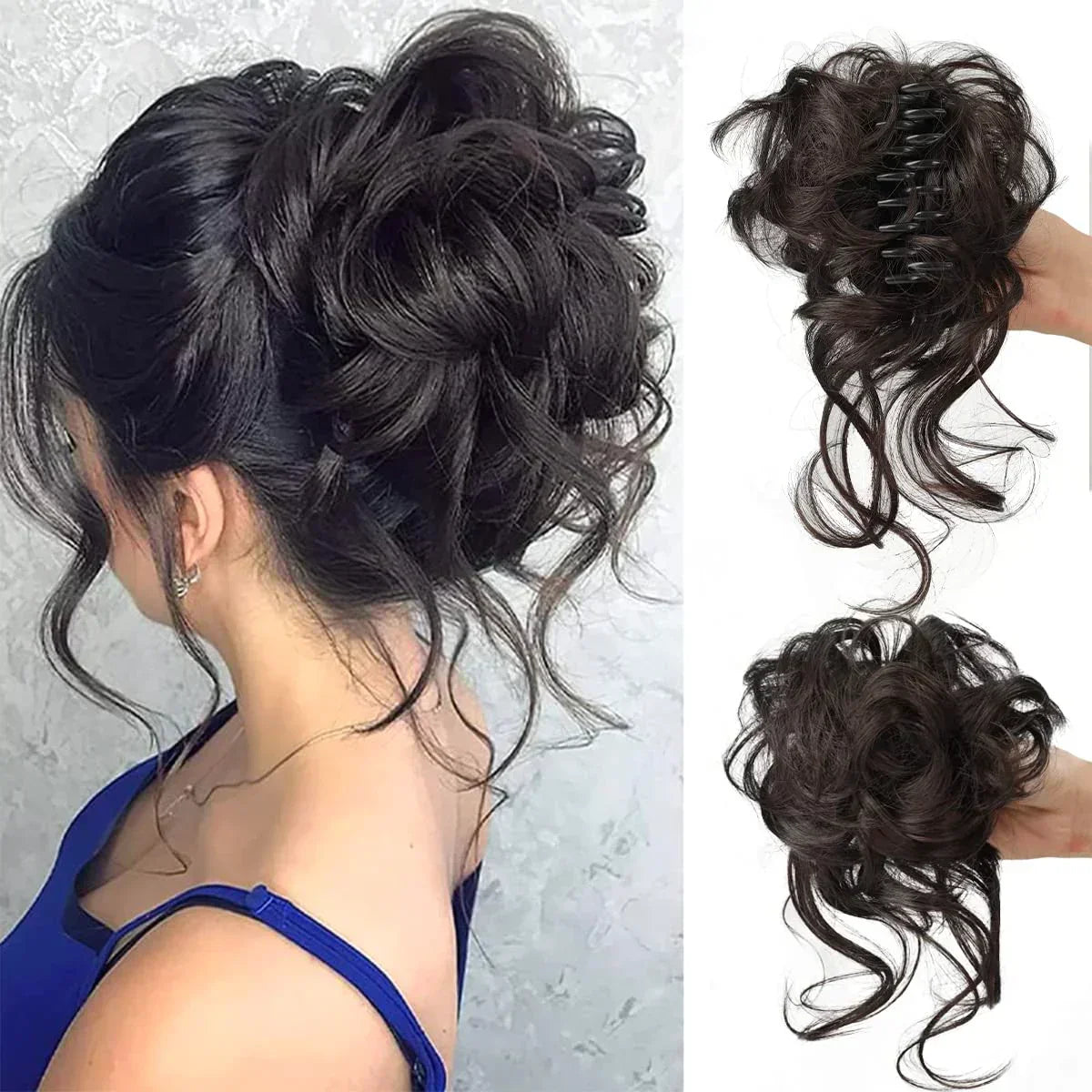 Volumizing Curly Clip-in Hair Bun for a Natural, Effortless Look