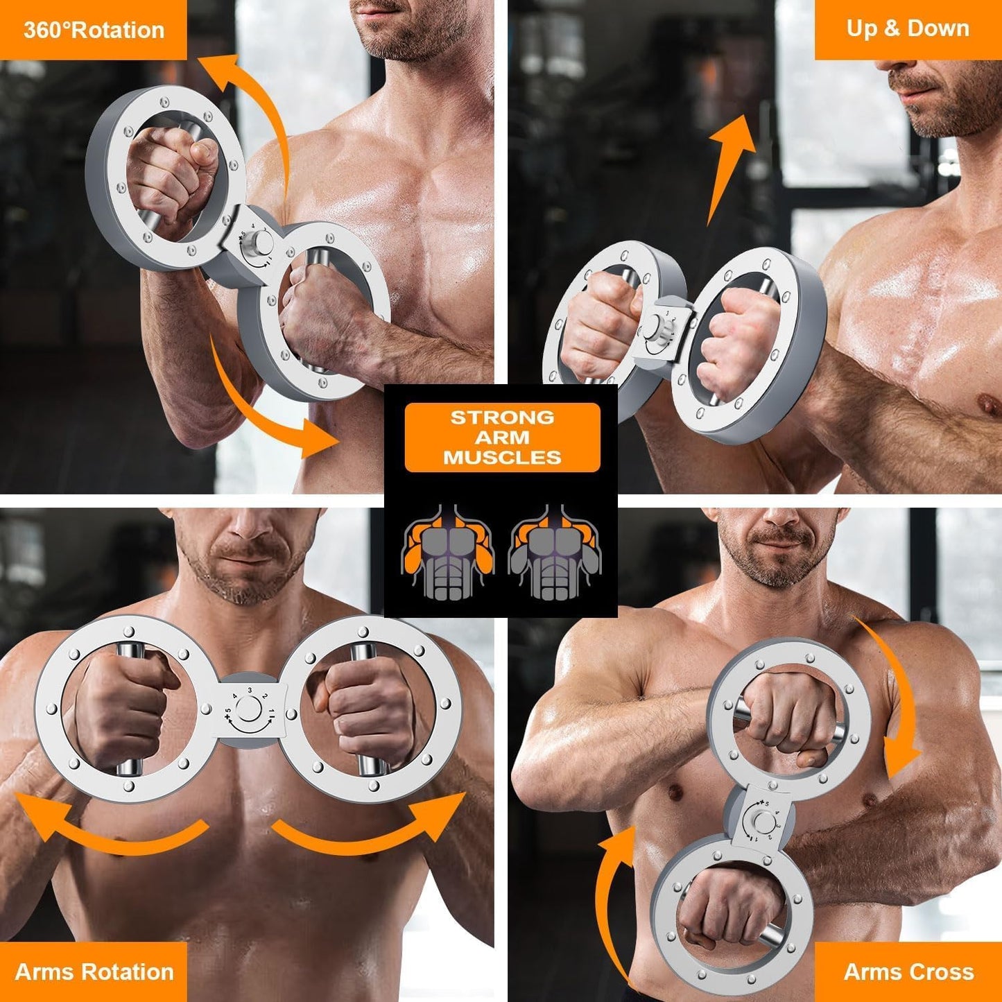 Adjustable Resistance Arm Exerciser with 360° Motion for Upper Body Fitness