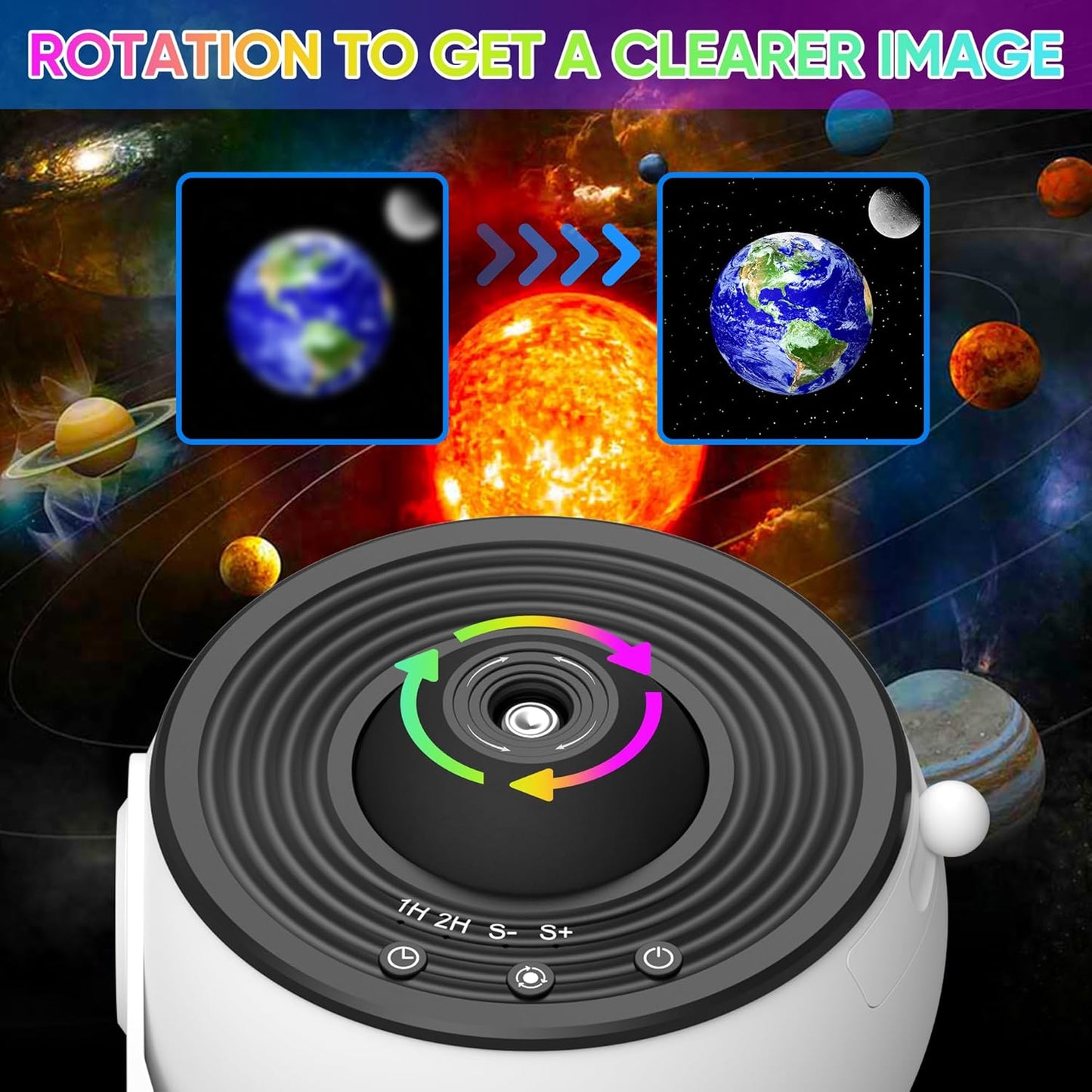 360° Rotating Galaxy Projector - Enchanting Room-Wide Starry Night Display