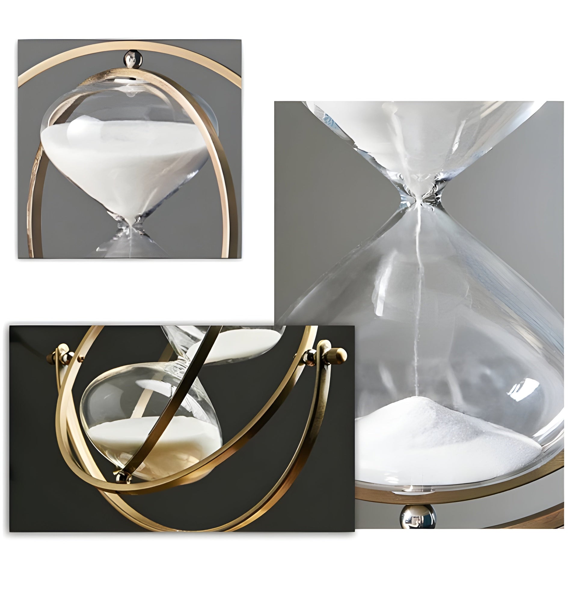 Luxury Hourglass Clock with Elegant Gold Frame & Timeless Appeal