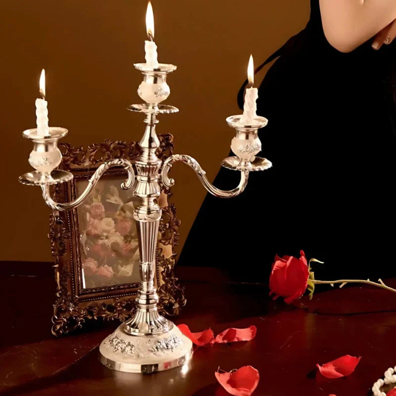 European Gold-Finish Candelabra for Taper Candles