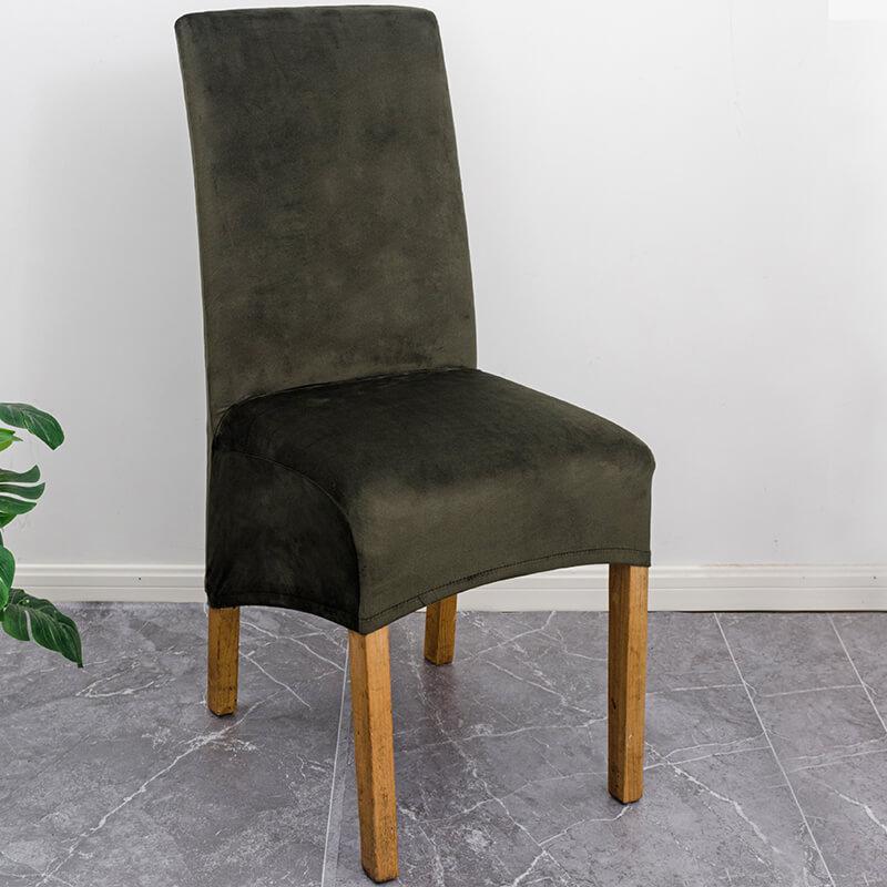 Stretch Velvet Dining Chair Slipcovers XL Size | Set of 4 Non-Slip & Soft