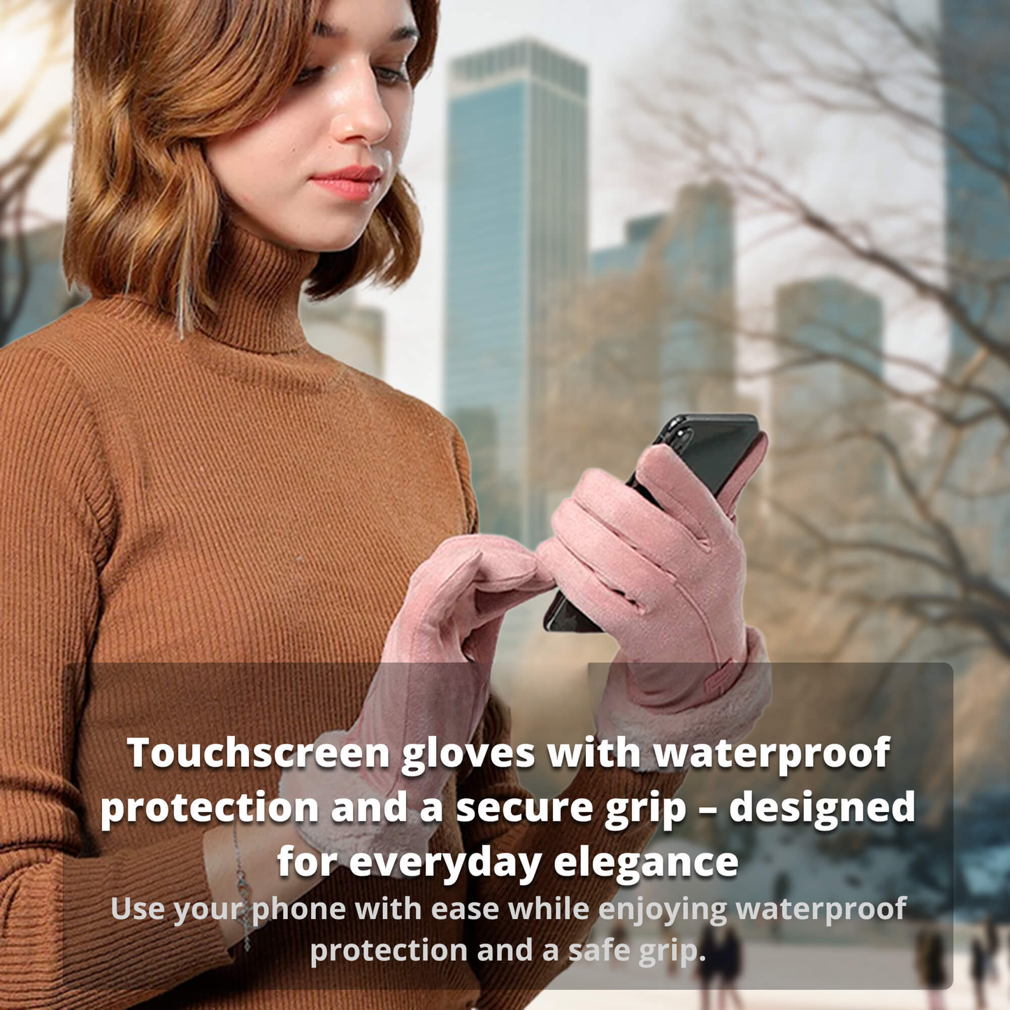Heated Ladies' Thermal Waterproof Winter Gloves with Touchscreen & USB Charging