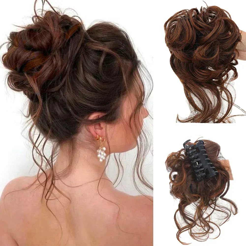 Volumizing Curly Clip-in Hair Bun for a Natural, Effortless Look