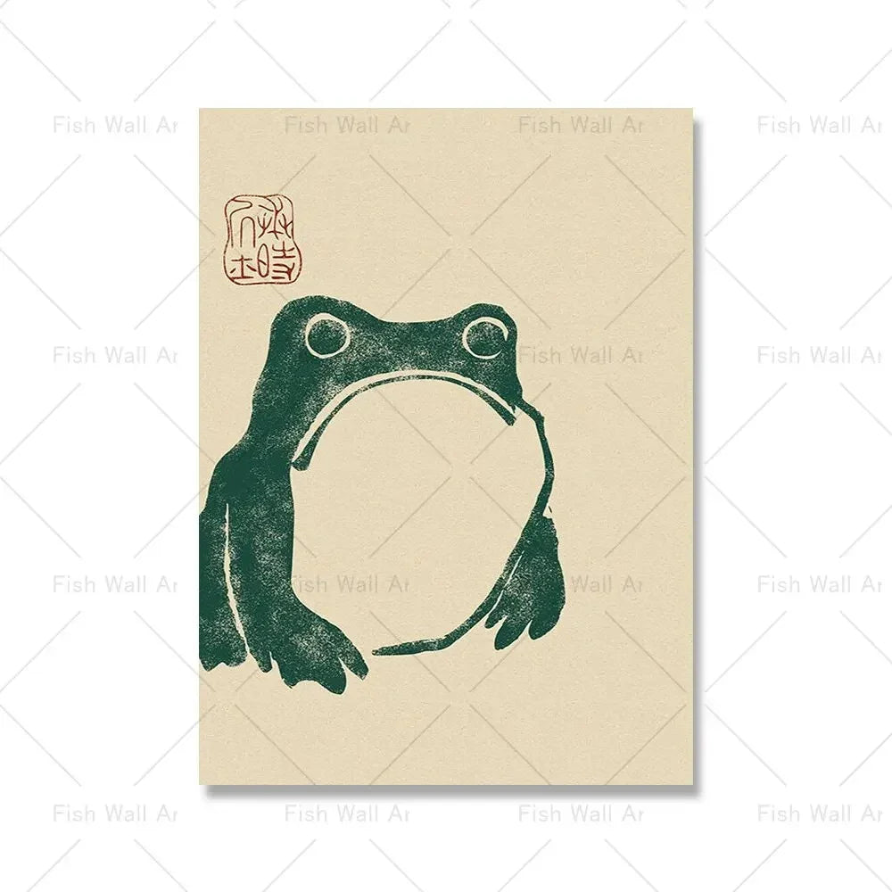 Ivaror Hoji Frog Canvas Poster - Set of 3