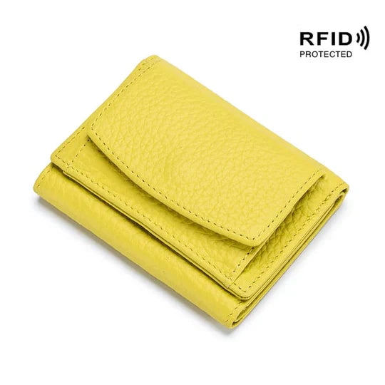 RFID Blocking Leather Wallet | Slim Card Holder for Travel | Unisex Design