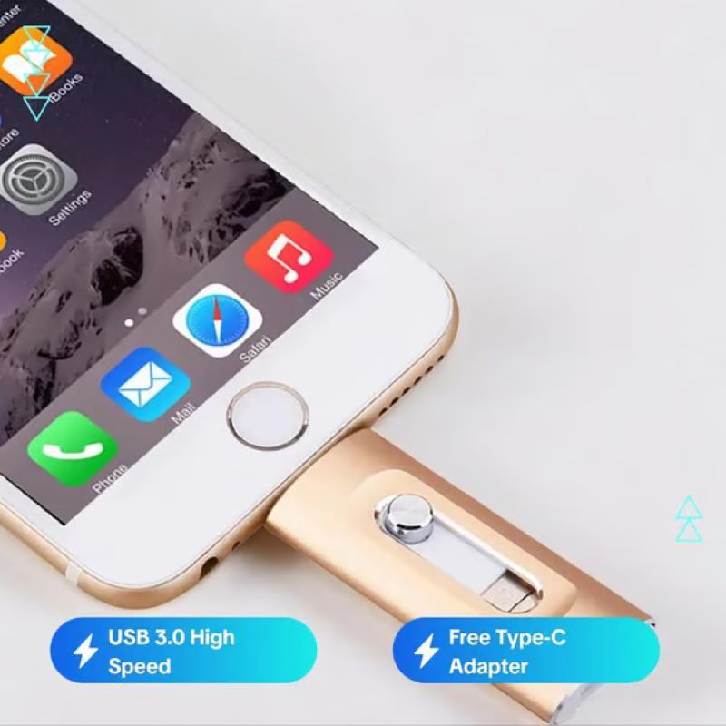 3-in-1 USB Flash Drive for Phones and Computers, Large Capacity