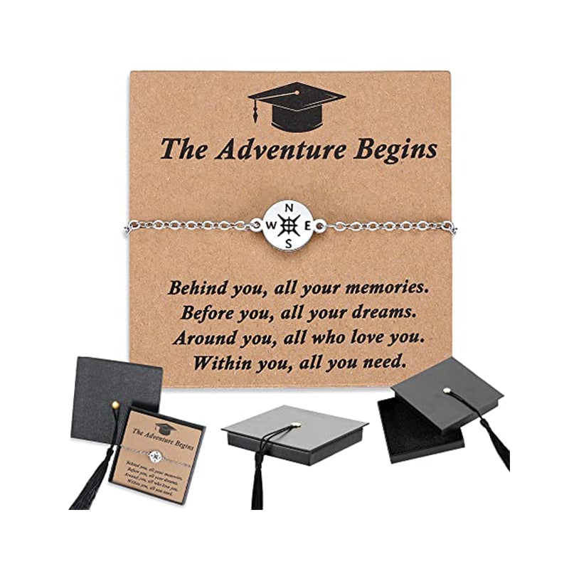 Graduation Keepsake Bracelet with Compass Charm