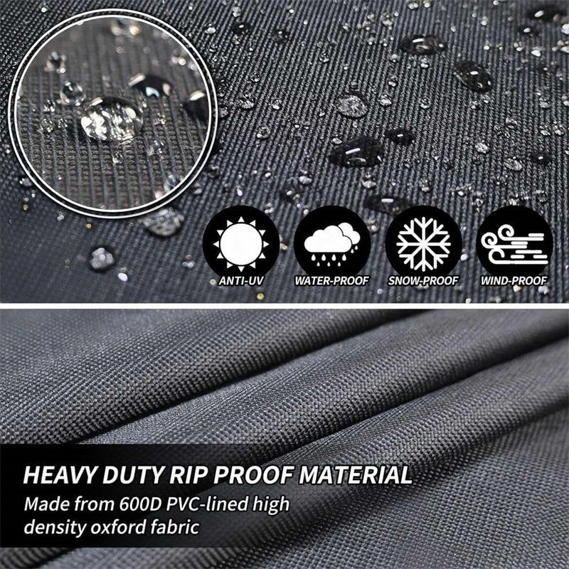 Round Waterproof Outdoor Furniture Cover, Heavy-Duty & UV-Resistant