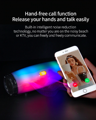 Portable Bluetooth LED Speaker with Color-Changing Lights