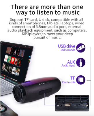 Portable Bluetooth LED Speaker with Color-Changing Lights