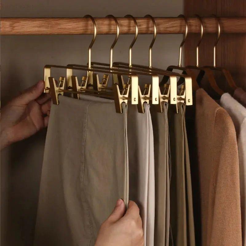 Matte Finish Non-Slip Trouser Hangers with Clips (Pack of 5)