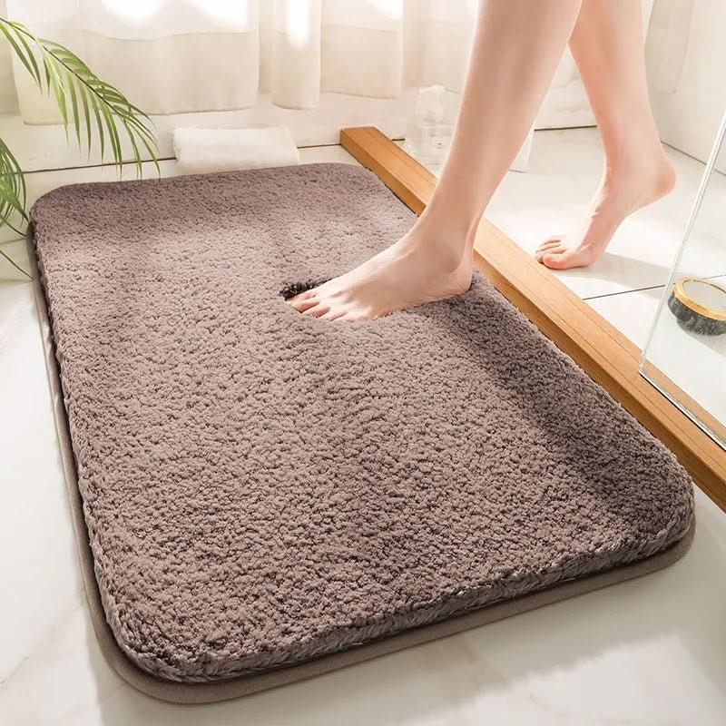 Ultra-Plush Bath Mat with Thick Microfiber and Non-Slip Base