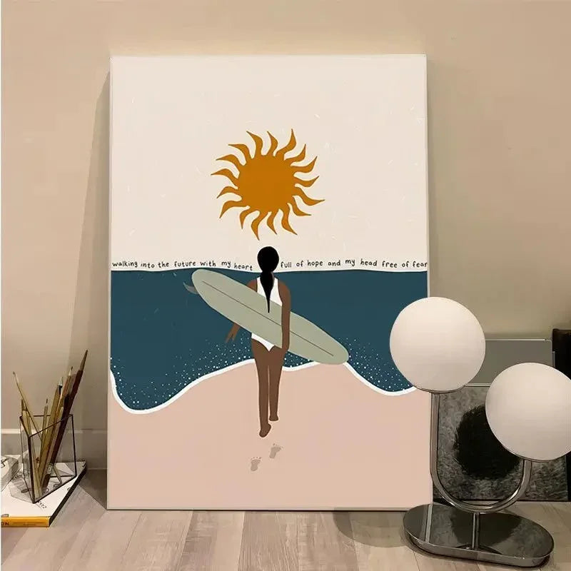 Flio Beach Man and Girl Poster