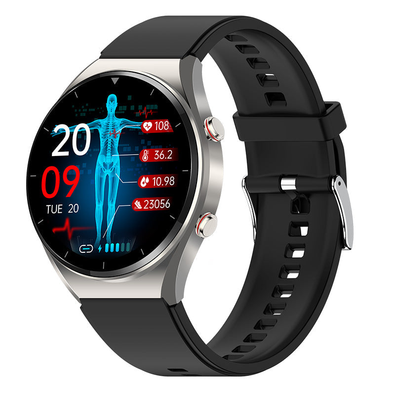 One-Touch Health Monitor Smartwatch: Glucose, Blood Pressure, ECG, Heart Rate