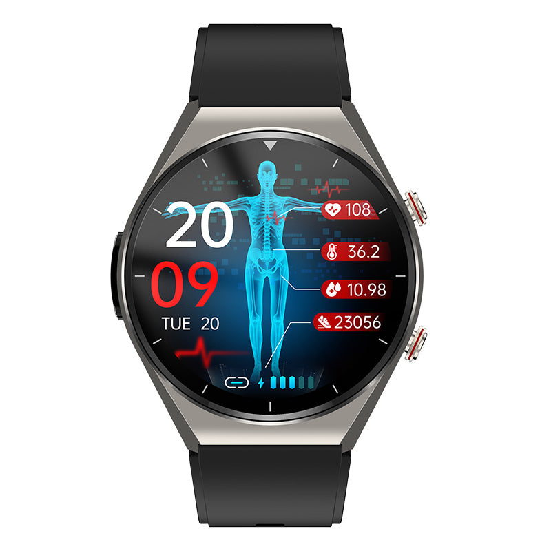 One-Touch Health Monitor Smartwatch: Glucose, Blood Pressure, ECG, Heart Rate