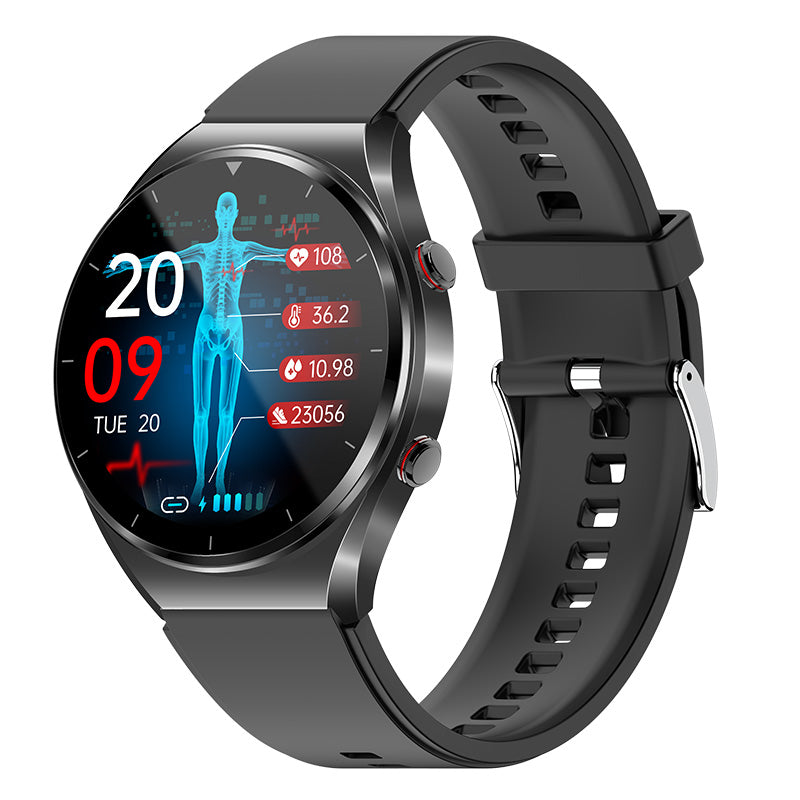 One-Touch Health Monitor Smartwatch: Glucose, Blood Pressure, ECG, Heart Rate