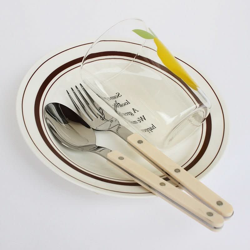 24-Piece Engraved Stainless Steel Flatware Set