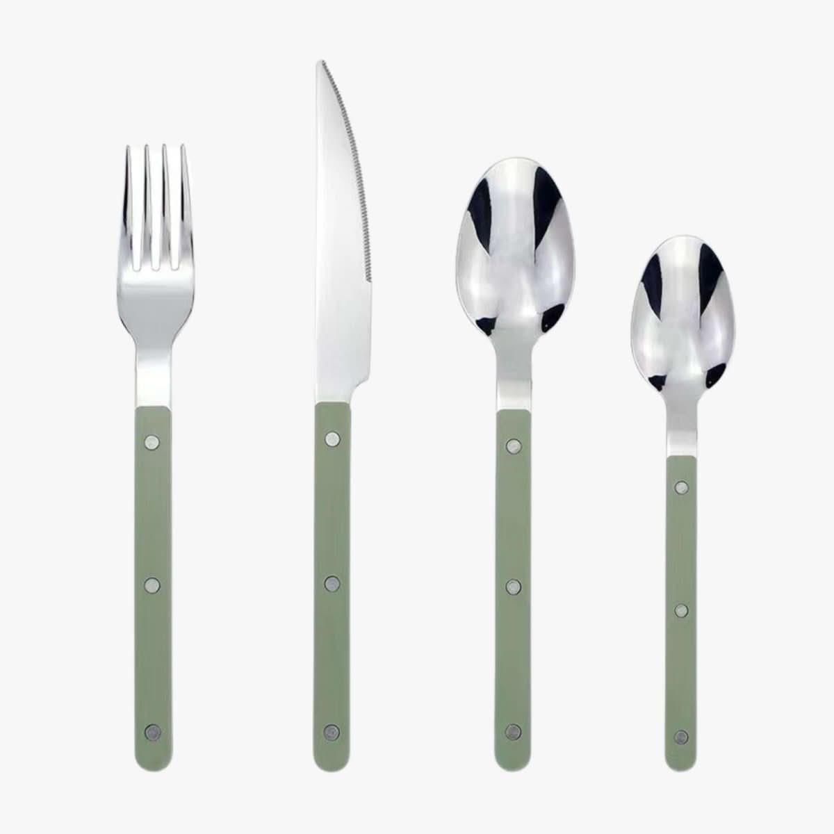 24-Piece Engraved Stainless Steel Flatware Set