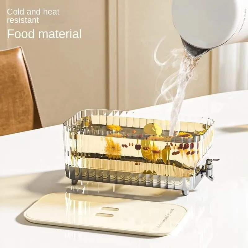 Glass Beverage Dispenser with Clamp Lid and Spout