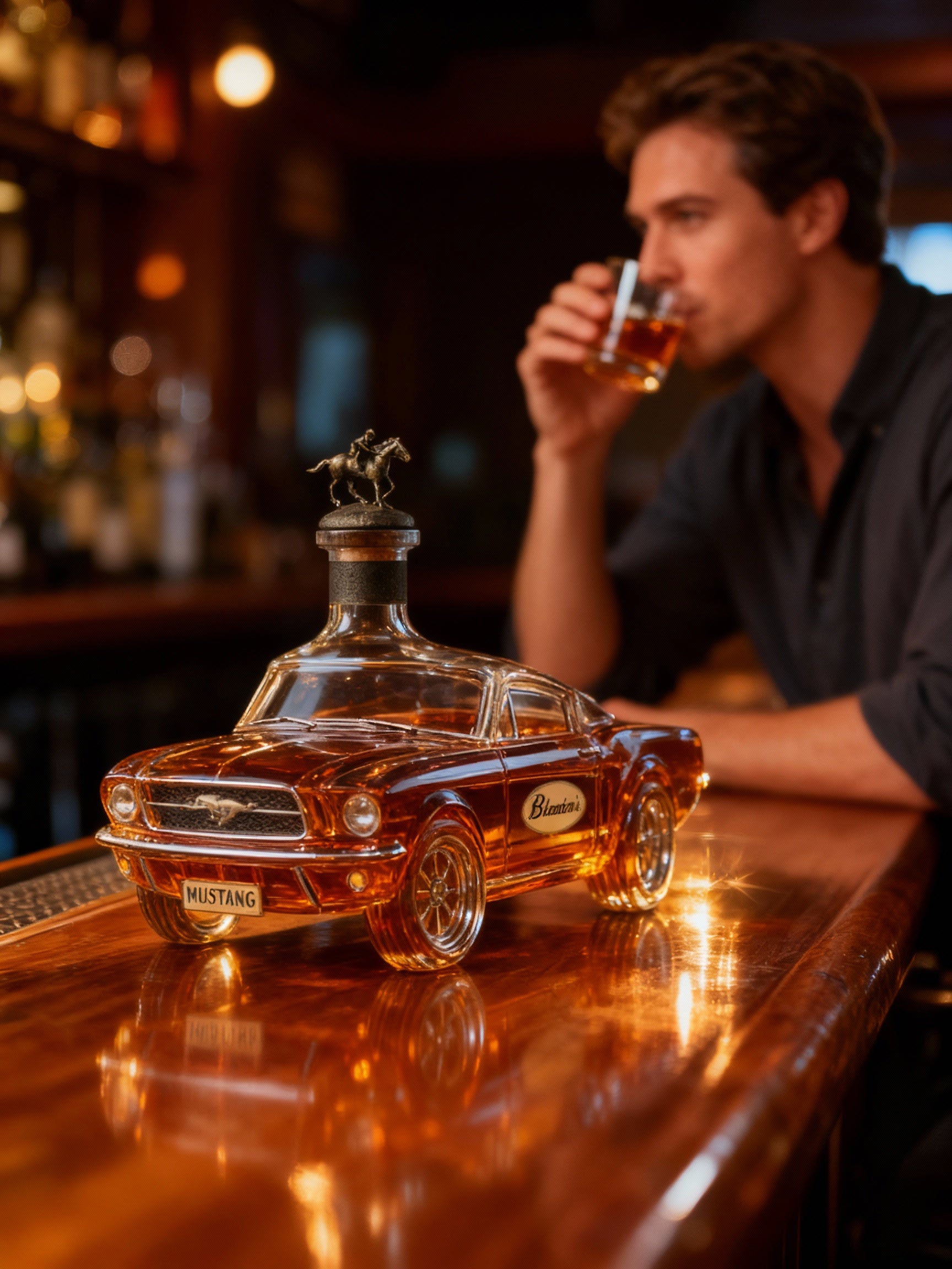Mustang Car Design Whiskey Decanter