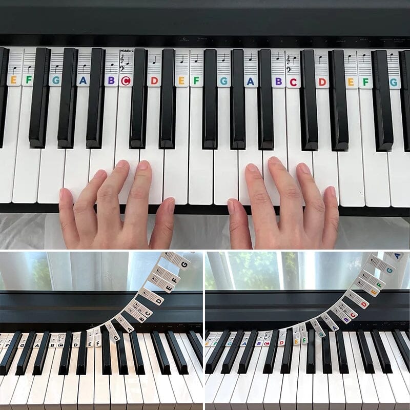 Removable Piano Key Labels for Beginners