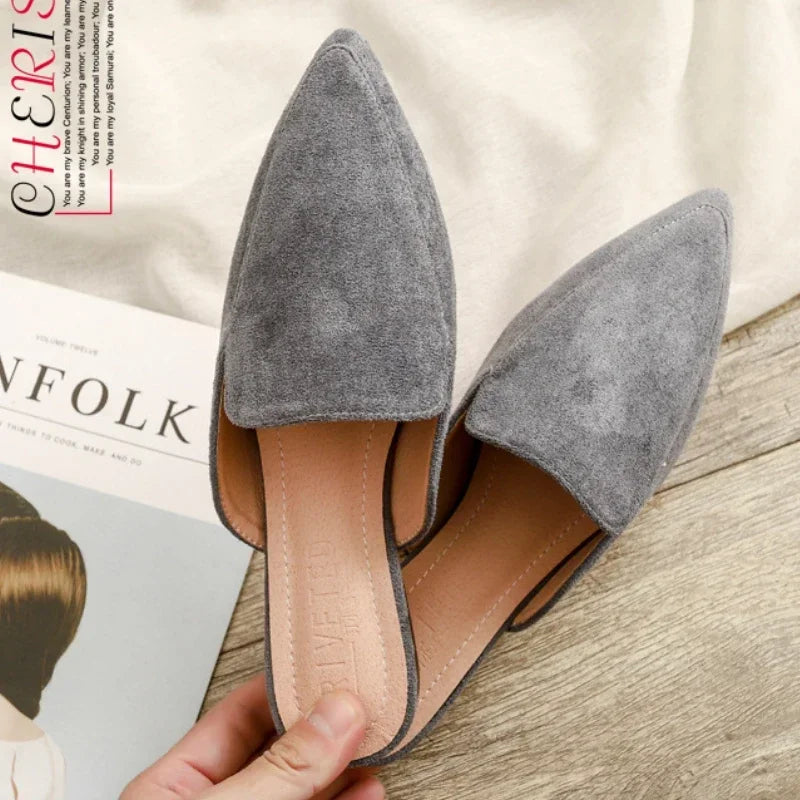 Elegant Pointed-Toe Suede Mules for Chic Style