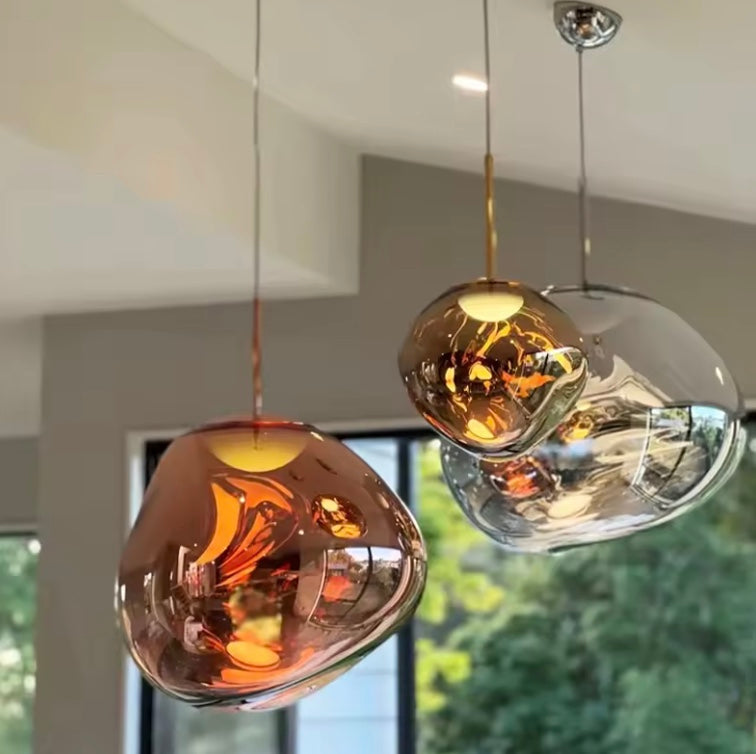 Scandinavian Glass Pendant Light | Modern Minimalist Design | Clear Finish
