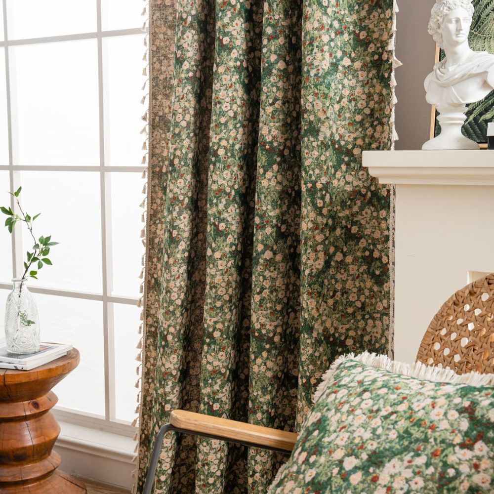 French Vintage Floral Pattern Curtains for Cozy Spaces