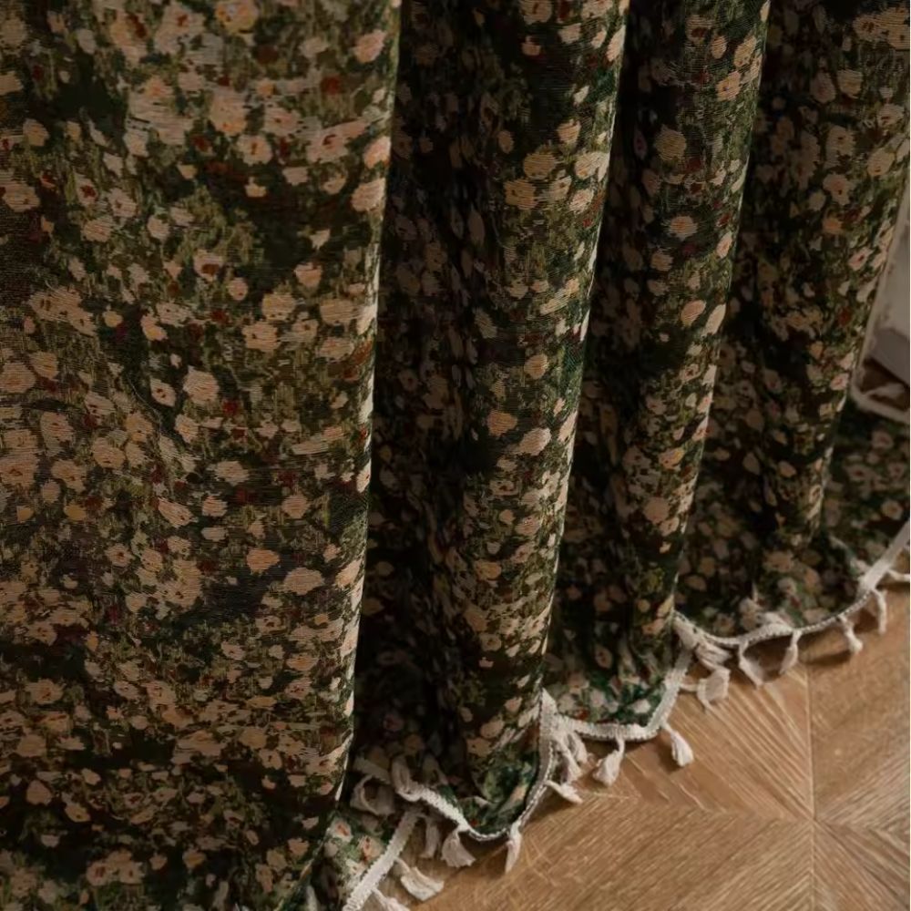 French Vintage Floral Pattern Curtains for Cozy Spaces