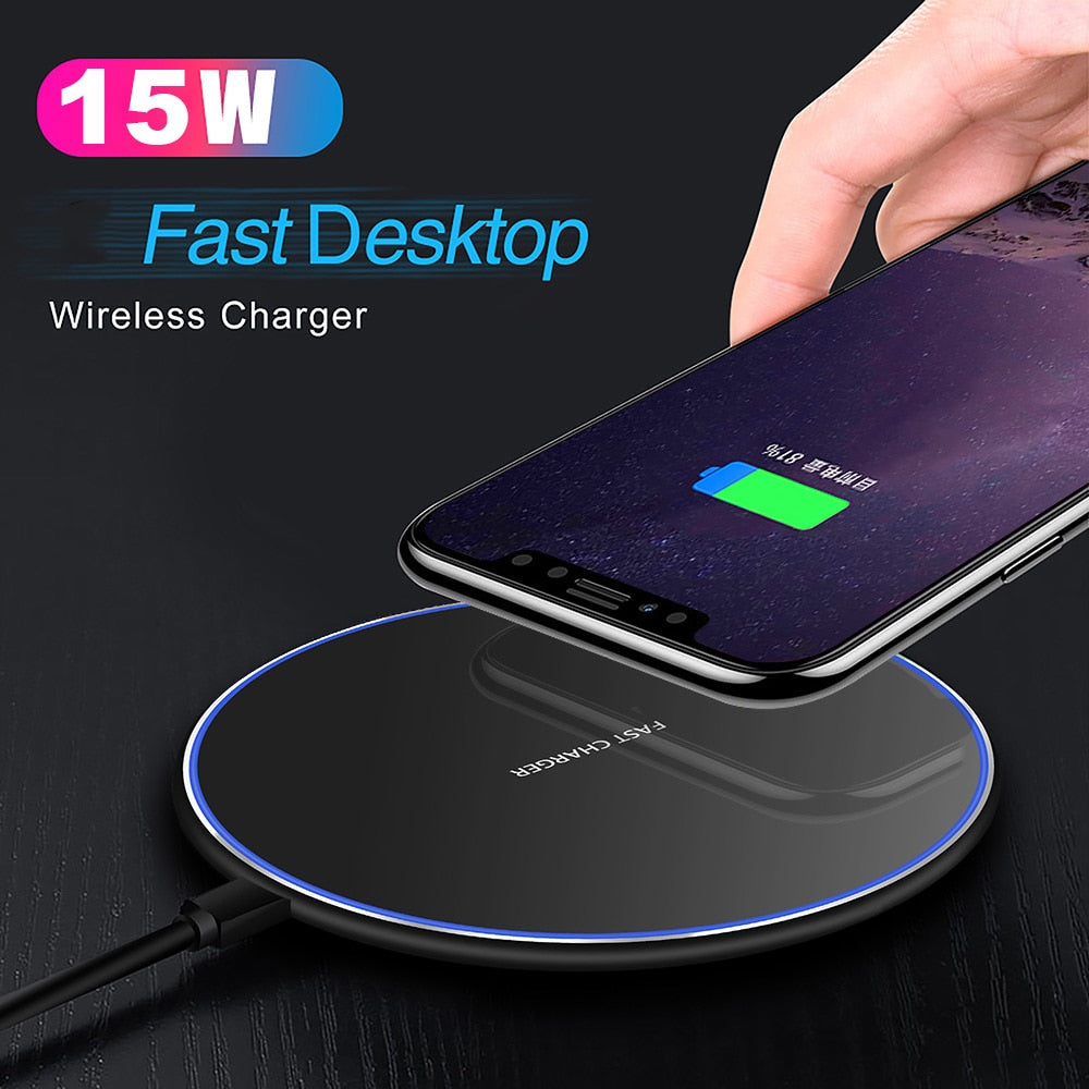 30W Wireless Charger Pad with USB C for iPhone, Samsung & Android Devices