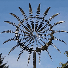 Metal Garden Wind Spinner with Telescopic Pole