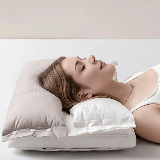 Ergonomic Dual-Layer Travel Neck Pillow with Adjustable Support