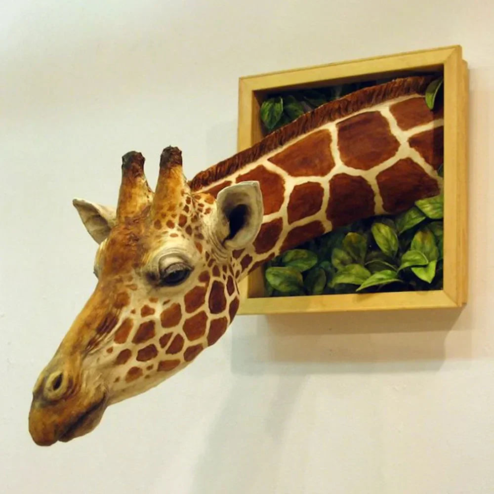 Giraffe Head Wall Sculpture - 3D Lifesize Art Decor
