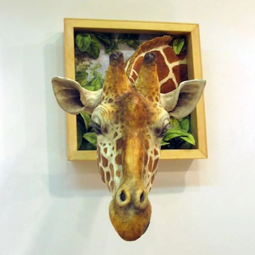 Giraffe Head Wall Sculpture - 3D Lifesize Art Decor